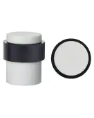 ZAS85-PCW - Zoo Hardware Floor Mounted Round Collared Door Stop with Flat Top (35mm dia) Powder Coated Matt White