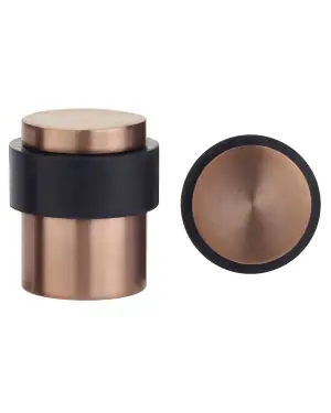 Click Here To Enlarge This Photo Of ZAS85-TRG - Zoo Hardware Floor Mounted Round Collared Door Stop with Flat Top (35mm dia) Tuscan Rose Gold