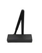 ZDC0024A-BLK - Zoo Hardware Power Size 2-4 Overhead Door Closer with Matching Arm and Semi Radius Cover - Black Finish