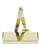 ZDC0024A-PB - Zoo Hardware Power Size 2-4 Overhead Door Closer with Matching Arm and Semi Radius Cover - Polished Brass Finish