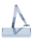 ZDC0024A-PN - Zoo Hardware Power Size 2-4 Overhead Door Closer with Matching Arm and Semi Radius Cover - Polished Nickel Finish