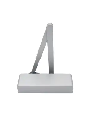 Click Here To Enlarge This Photo Of ZDC0024A-SE - Zoo Hardware Power Size 2-4 Overhead Door Closer with Matching Arm and Semi Radius Cover - Silver Finish