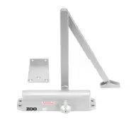 ZDC0024S-NC-SE - Zoo Hardware Size 2-4 Template Selectable Overhead Door Closer with Flat Arm (No Cover)