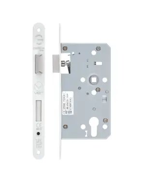Click Here To Enlarge This Photo Of ZDL7260ESC-R-PCW - Zoo Hardware Din Escape Sashlock - 72mm Centres - 60mm Backset (Radius) Powder Coated White Finish