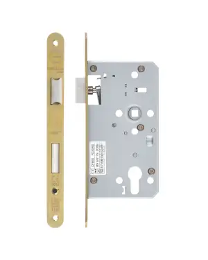 Click Here To Enlarge This Photo Of ZDL7260ESC-R-PVDSB - Zoo Hardware Din Escape Sashlock - 72mm Centres - 60mm Backset (Radius) Satin Brass Finish