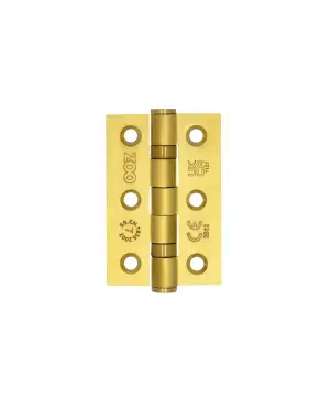Click Here To Enlarge This Photo Of ZHSS232-FD-FSB - Zoo Hardware Grade 7 CE Fire Rated Ball Bearing Hinges 76mm x 50mm x 2mm Favo Satin Brass