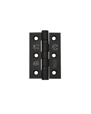 Click Here To Enlarge This Photo Of ZHSS232-FD-MB - Zoo Hardware Grade 7 CE Fire Rated Ball Bearing Hinges 76mm x 50mm x 2mm Matt Black