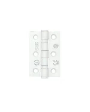 Click Here To Enlarge This Photo Of ZHSS232-FD-PCW - Zoo Hardware Grade 7 CE Fire Rated Ball Bearing Hinges 76mm x 50mm x 2mm Powder Coated White