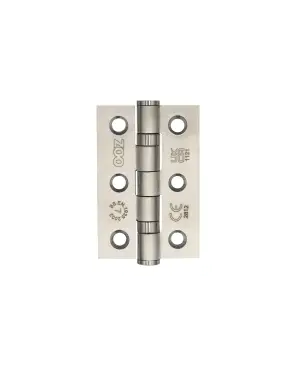 Click Here To Enlarge This Photo Of ZHSS232-FD-SSS - Zoo Hardware Grade 7 CE Fire Rated Ball Bearing Hinges 76mm x 50mm x 2mm Satin Stainless Steel
