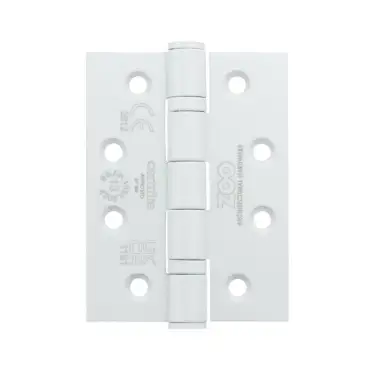 Click Here To Enlarge This Photo Of ZHSS243PCW - Zoo Hardware Grade 13 CE Fire Rated Ball Bearing Hinges (Square) 102 x 76 x 3mm Powder Coated White