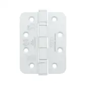 ZHSS243R-PCW - Zoo Hardware Grade 13 CE Fire Rated Ball Bearing Hinges (Radius) 102 x 76 x 3mm Powder Coated White