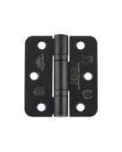 ZHSS7667R-PCB - Zoo Hardware Grade 11 CE Fire Rated Ball Bearing Hinges (Radius) 76 x 67 x 2.5mm - Powder Coated Black
