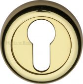 V6724-PB Heritage Brass Euro Profile Cylinder Escutcheon Polished Brass Finish