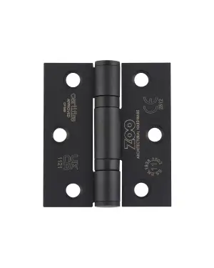 Click Here To Enlarge This Photo Of ZHSS7667S-PCB - Zoo Hardware Grade 11 CE Fire Rated Ball Bearing Hinges (Square) 76 x 67 x 2.5mm - Powder Coated Black