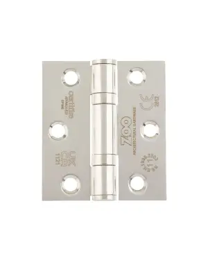 Click Here To Enlarge This Photo Of ZHSS7667S-PSS - Zoo Hardware Grade 11 CE Fire Rated Ball Bearing Hinges (Square) 76 x 67 x 2.5mm - Polished Stainless Steel