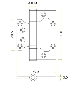 Click Here To Enlarge This Photo Of ZHSSFH-243S-P - Zoo Hardware Grade 11 CE Fire Rated Flush / Interleaf Hinges - Polished Stainless Steel