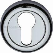 V6724-PC Heritage Brass Euro Profile Cylinder Escutcheon Polished Chrome Finish
