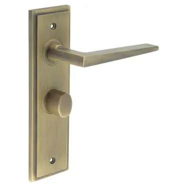 Click Here To Enlarge This Photo Of BUR-10AB-453AB-81AB Frelan Hardware Burlington 'Mayfair' Door Handles on 57mm Bathroom Backplate with Antique Brass Turn & Release (Inner 3)