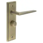 BUR-10AB-453AB-81AB Frelan Hardware Burlington 'Mayfair' Door Handles on 57mm Bathroom Backplate with Antique Brass Turn & Release (Inner 3)