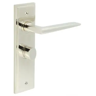 Click Here To Enlarge This Photo Of BUR-10PN-453PN-81PN Frelan Hardware Burlington 'Mayfair' Door Handles on 57mm Bathroom Backplate with Polished Nickel Turn & Release (Inner 3)