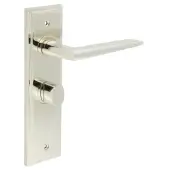 BUR-10PN-453PN-81PN Frelan Hardware Burlington 'Mayfair' Door Handles on 57mm Bathroom Backplate with Polished Nickel Turn & Release (Inner 3)