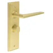 BUR-10SB-453SB-81SB Frelan Hardware Burlington 'Mayfair' Door Handles on 57mm Bathroom Backplate with Satin Brass Turn & Release (Inner 3)