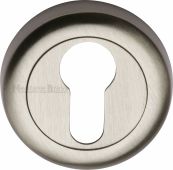 V6724-SN Heritage Brass Euro Profile Cylinder Escutcheon Satin Nickel Finish