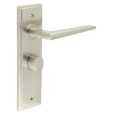 Click Here To Enlarge This Photo Of BUR-10SN-453SN-81SN Frelan Hardware Burlington 'Mayfair' Door Handles on 57mm Bathroom Backplate with Satin Nickel Turn & Release (Inner 3)