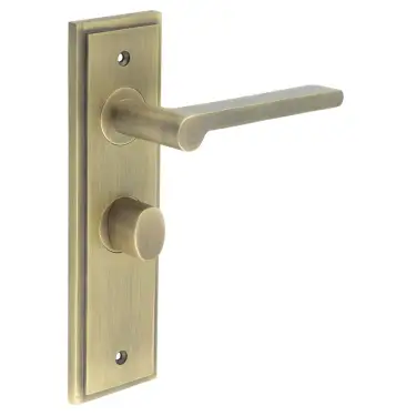 Click Here To Enlarge This Photo Of BUR-15AB-453AB-81AB Frelan Hardware Burlington 'Fitzrovia' Door Handles on 57mm Bathroom Backplate with Antique Brass Turn & Release (Inner 3)