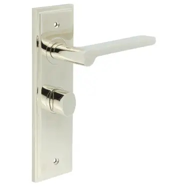 Click Here To Enlarge This Photo Of BUR-15PN-453PN-81PN Frelan Hardware Burlington 'Fitzrovia' Door Handles on 57mm Bathroom Backplate with Polished Nickel Turn & Release (Inner 3)