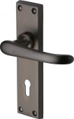 V700-MB Heritage Brass Door Handle Lever Lock Windsor Design Matt Bronze Finish