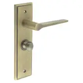 BUR-20AB-453AB-80AB Frelan Hardware Burlington 'Knightsbridge' Door Handles on 57mm Bathroom Backplate with Antique Brass Turn & Release (Inner 1)
