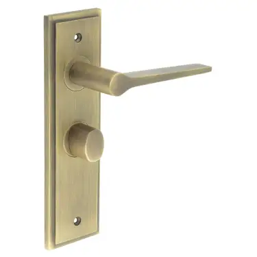 Click Here To Enlarge This Photo Of BUR-20AB-453AB-81AB Frelan Hardware Burlington 'Knightsbridge' Door Handles on 57mm Bathroom Backplate with Antique Brass Turn & Release (Inner 3)
