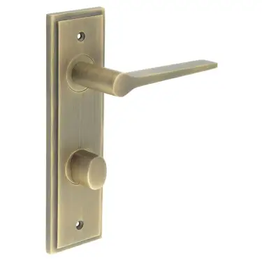 Click Here To Enlarge This Photo Of BUR-20AB-456AB-81AB Frelan Hardware Burlington 'Knightsbridge' Door Handles on 78mm DIN Bathroom Backplate with Antique Brass Turn & Release (Inner 3)