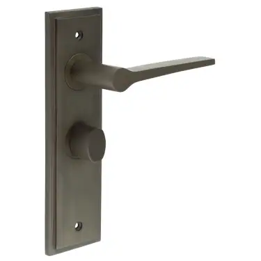Click Here To Enlarge This Photo Of BUR-20DB-453DB-81DB Frelan Hardware Burlington 'Knightsbridge' Door Handles on 57mm Bathroom Backplate with Dark Bronze Turn & Release (Inner 3)