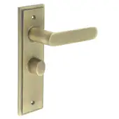 BUR-25AB-453AB-81AB Frelan Hardware Burlington 'Kensington' Door Handles on 57mm Bathroom Backplate with Antique Brass Turn & Release (Inner 3)