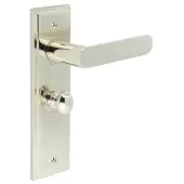 BUR-25PN-453PN-80PN Frelan Hardware Burlington 'Kensington' Door Handles on 57mm Bathroom Backplate with Polished Nickel Turn & Release (Inner 1)