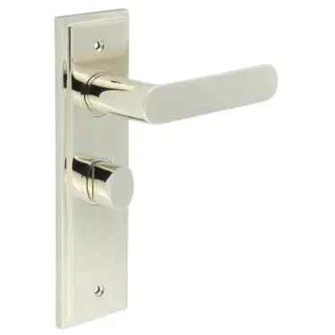 Click Here To Enlarge This Photo Of BUR-25PN-453PN-81PN Frelan Hardware Burlington 'Kensington' Door Handles on 57mm Bathroom Backplate with Polished Nickel Turn & Release (Inner 3)