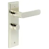 BUR-25PN-453PN-81PN Frelan Hardware Burlington 'Kensington' Door Handles on 57mm Bathroom Backplate with Polished Nickel Turn & Release (Inner 3)