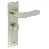 BUR-25SN-453SN-81SN Frelan Hardware Burlington 'Kensington' Door Handles on 57mm Bathroom Backplate with Satin Nickel Turn & Release (Inner 3)
