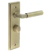 BUR-30AB-453AB-81AB Frelan Hardware Burlington 'Westminster' Door Handles on 57mm Bathroom Backplate with Antique Brass Turn & Release (Inner 3)
