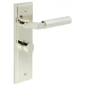 BUR-30PN-453PN-81PN Frelan Hardware Burlington 'Westminster' Door Handles on 57mm Bathroom Backplate with Polished Nickel Turn & Release (Inner 3)