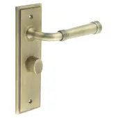 BUR-35AB-453AB-81AB Frelan Hardware Burlington 'Highgate' Door Handles on 57mm Bathroom Backplate with Antique Brass Turn & Release (Inner 3)