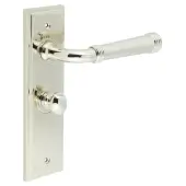 BUR-35PN-453PN-80PN Frelan Hardware Burlington 'Highgate' Door Handles on 57mm Bathroom Backplate with Polished Nickel Turn & Release (Inner 1)