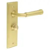 BUR-35SB-453SB-80SB Frelan Hardware Burlington 'Highgate' Door Handles on 57mm Bathroom Backplate with Satin Brass Turn & Release (Inner 1)