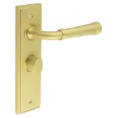 BUR-35SB-453SB-81SB Frelan Hardware Burlington 'Highgate' Door Handles on 57mm Bathroom Backplate with Satin Brass Turn & Release (Inner 3)