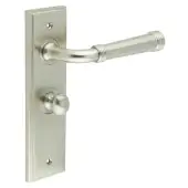 BUR-35SN-453SN-80SN Frelan Hardware Burlington 'Highgate' Door Handles on 57mm Bathroom Backplate with Satin Nickel Turn & Release (Inner 1)