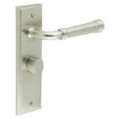 BUR-35SN-453SN-81SN Frelan Hardware Burlington 'Highgate' Door Handles on 57mm Bathroom Backplate with Satin Nickel Turn & Release (Inner 3)