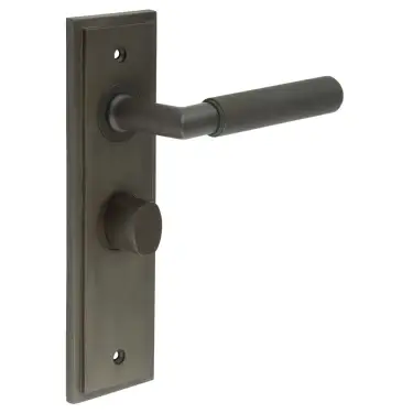 Click Here To Enlarge This Photo Of BUR-40DB-453DB-81DB Frelan Hardware Burlington 'Piccadilly' Door Handles on 57mm Bathroom Backplate with Dark Bronze Turn & Release (Inner 3)