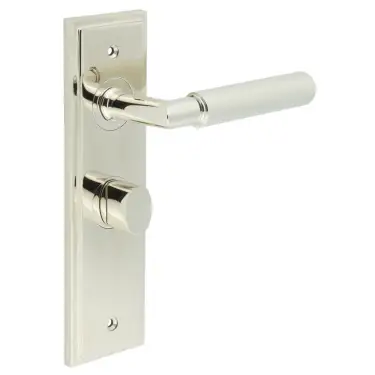 Click Here To Enlarge This Photo Of BUR-40PN-453PN-81PN Frelan Hardware Burlington 'Piccadilly' Door Handles on 57mm Bathroom Backplate with Polished Nickel Turn & Release (Inner 3)